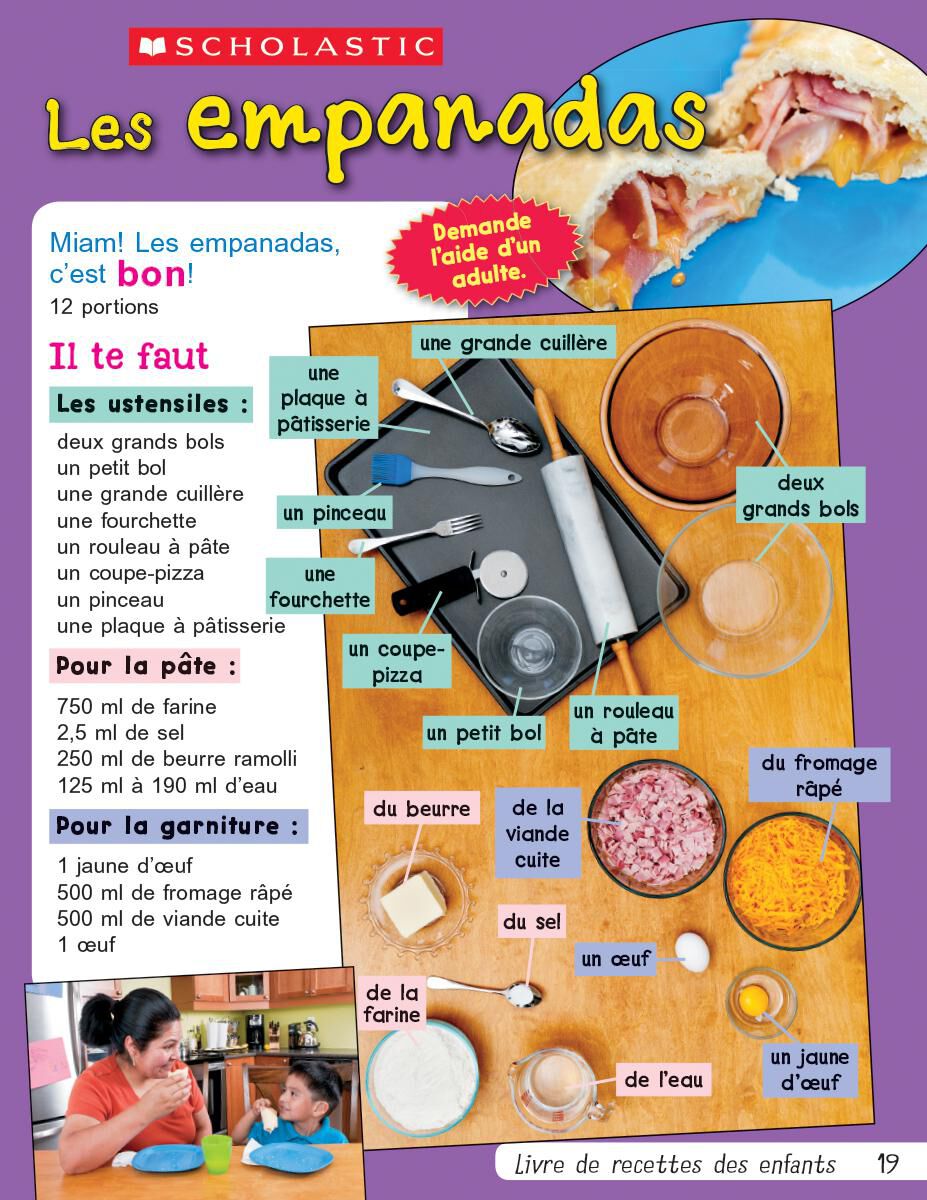 Envol an litt&eacute;ratie Maternelle &agrave; 4e ann&eacute;e: Niveau I: Les empanadas Emballage de 6