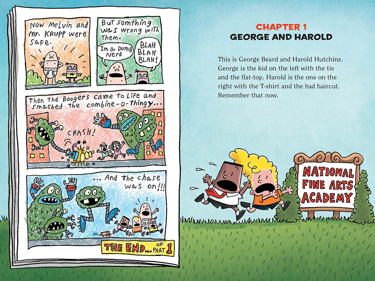 Captain Underpants #7: Captain Underpants and the Big, Bad Battle of the Bionic Booger Boy, Part 2: The Revenge of the Ridiculous Robo-Boogers (Colour Edition) image number 1