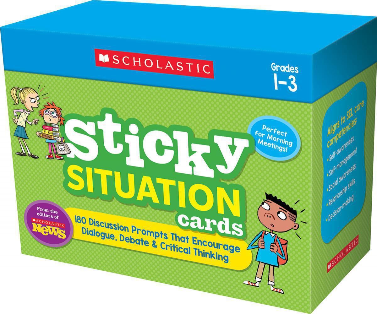 Scholastic News Sticky Situation Cards: Grades 1-3 180 Discussion Prompts That Encourage Dialogue, Debate & Critical Thinking image number 1