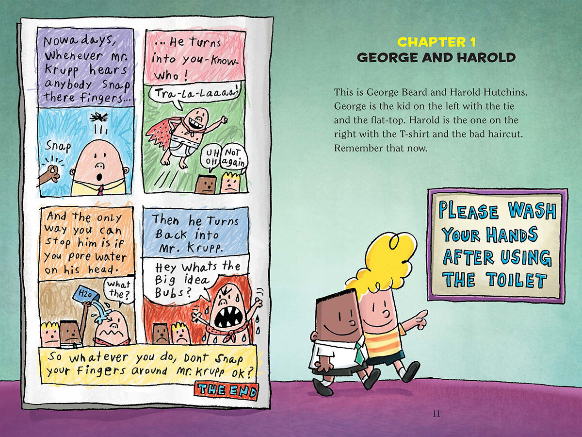 Captain Underpants #6: Captain Underpants and the Big, Bad Battle of the Bionic Booger Boy, Part 1: The Night of the Nasty Nostril Nuggets (Colour Edition) image number 1