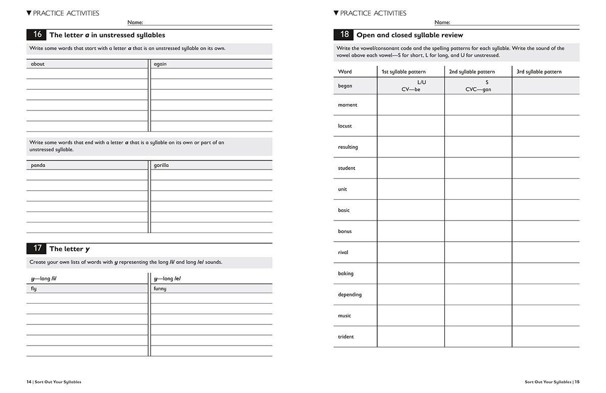 Sort Out Your Syllables Student Book 10-Pack image number 1