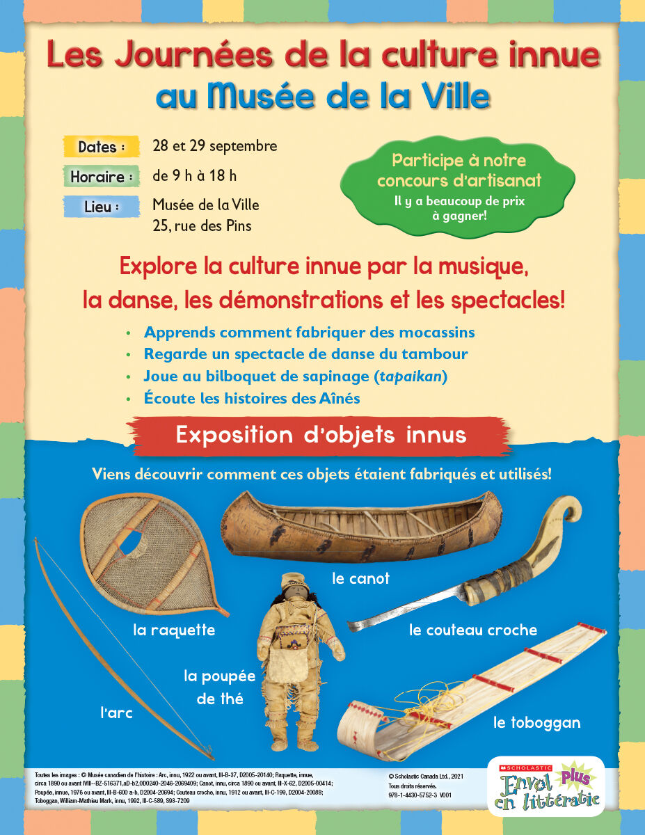 Envol an litt&eacute;ratie Maternelle &agrave; 4e ann&eacute;e: Niveau I: Les journ&eacute;es de la culture innue Emballage de 6