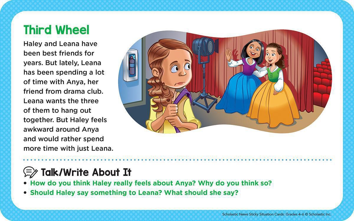 Scholastic News Sticky Situation Cards: Grades 4-6 180 Discussion Prompts That Encourage Dialogue, Debate & Critical Thinking image number 5