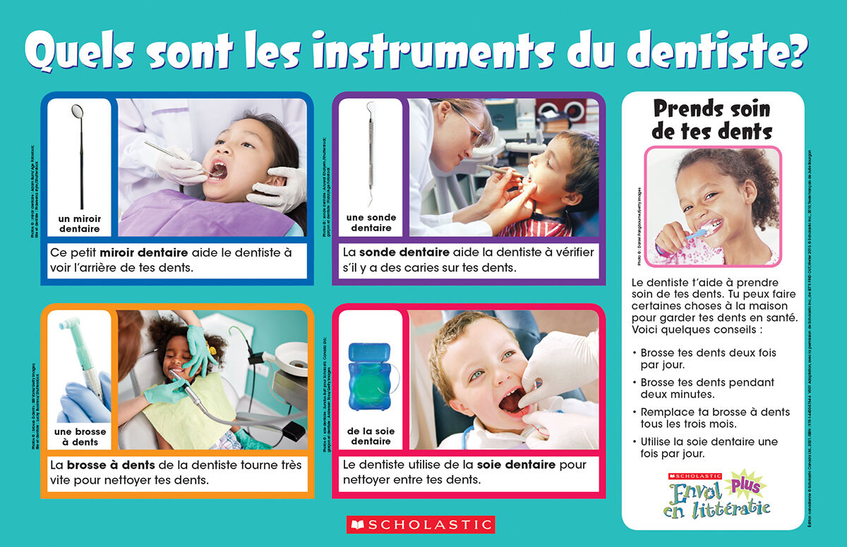 Envol an litt&eacute;ratie Maternelle &agrave; 4e ann&eacute;e: Niveau H: Quels sont les instruments du dentiste? Emballage de 6