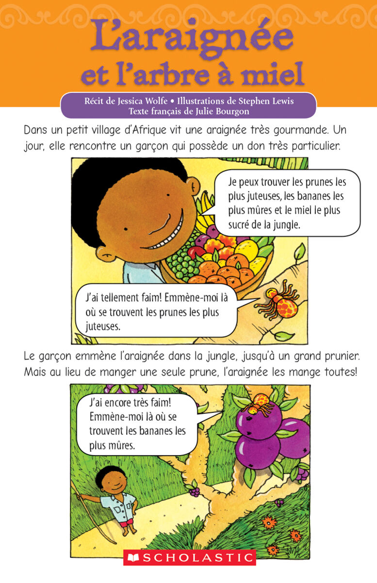 Envol an litt&eacute;ratie Maternelle &agrave; 4e ann&eacute;e: Niveau J: L'araign&eacute;e et l'arbre &agrave; miel Emballage de 6